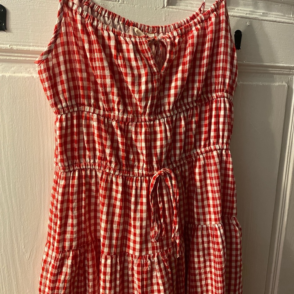 Brand New- Red and White Gingham Maxi Dress